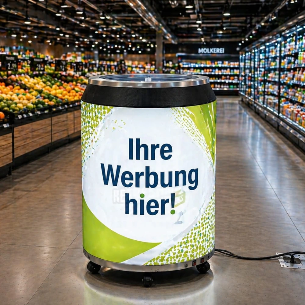 LED Can Display als 3D Werbedisplay in Dosenform mit rundum LED-Fläche